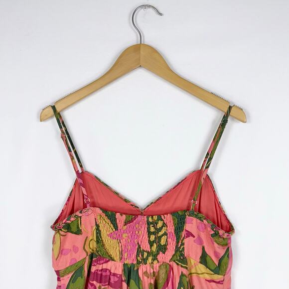 Vici Women's Kenedy Tropical Sweetheart Mini Dress Large Pink Linen Blend - Picture 10 of 16